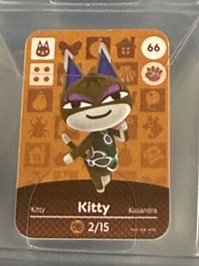Kitty Animal Crossing #66 New Horizons Amiibo NFC Mini Card VG